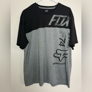 Fox Racing FLX Tech TruDri Tee XL Black Gray Graphic Athletic Shirt